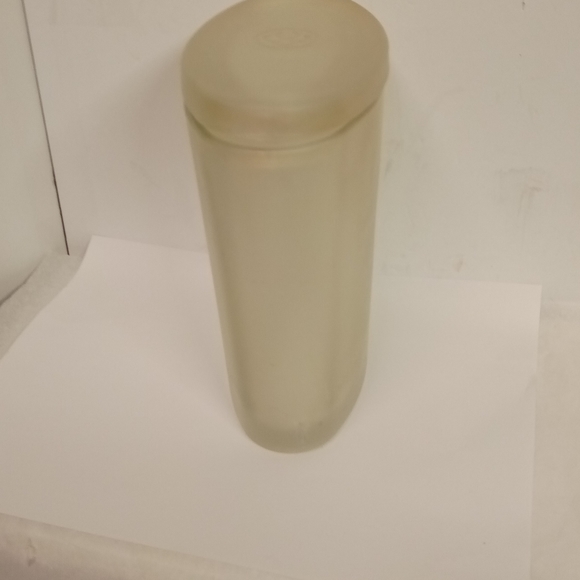 Vintage  Solid Frosty Glass Oval Canister 7"x5.5" - Picture 3 of 6